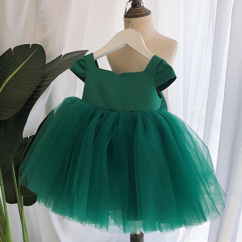 Vestido Infantil De Festa Tule e Laço