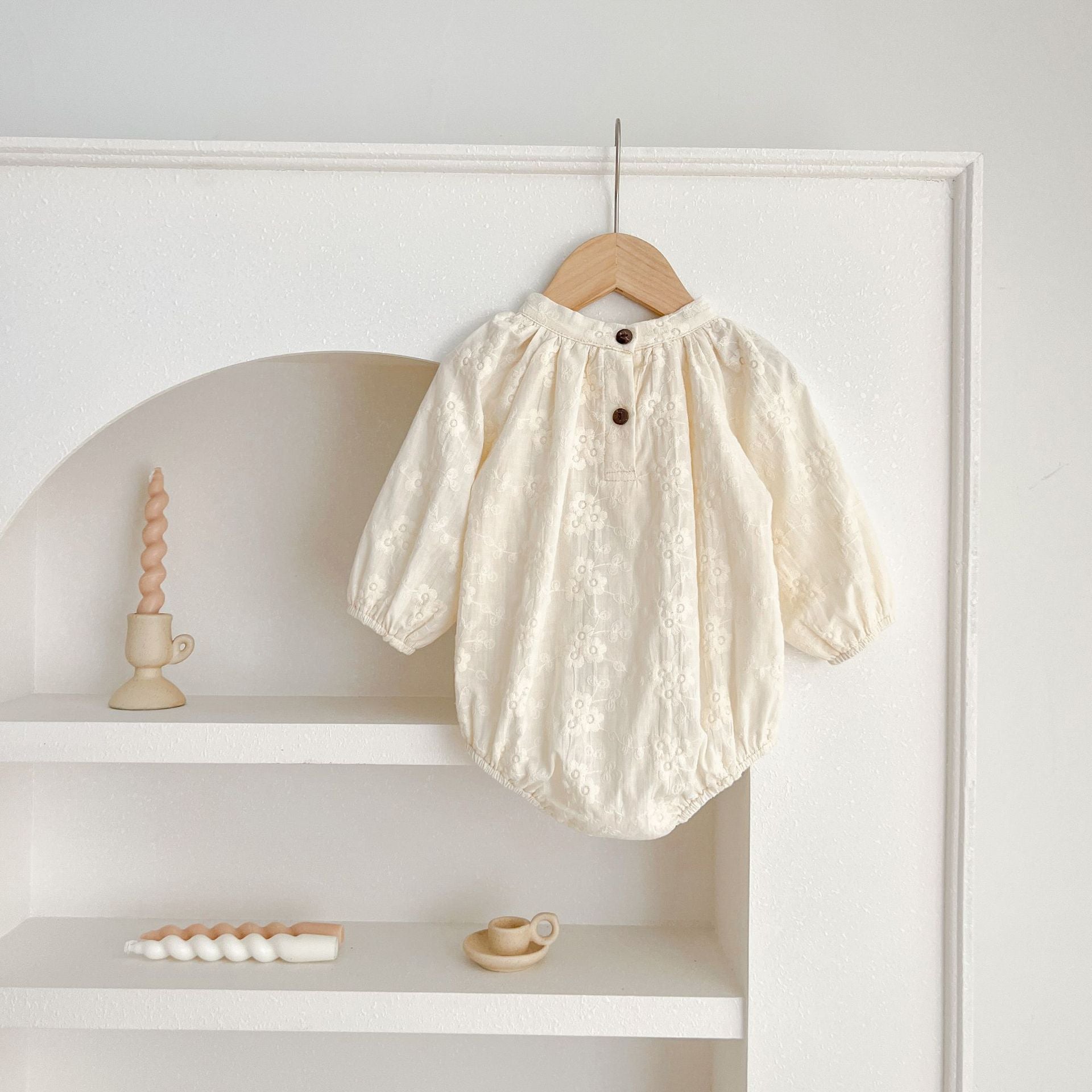 Body Infantil Feminino Floral Manga Longa