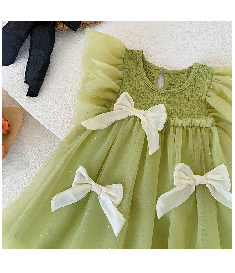 Vestido Infantil Verde Lacinhos