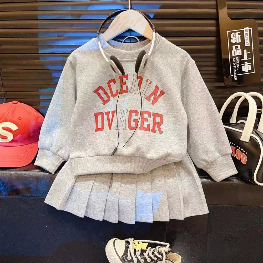 Conjunto Infantil Suéter e Saia Plíssada