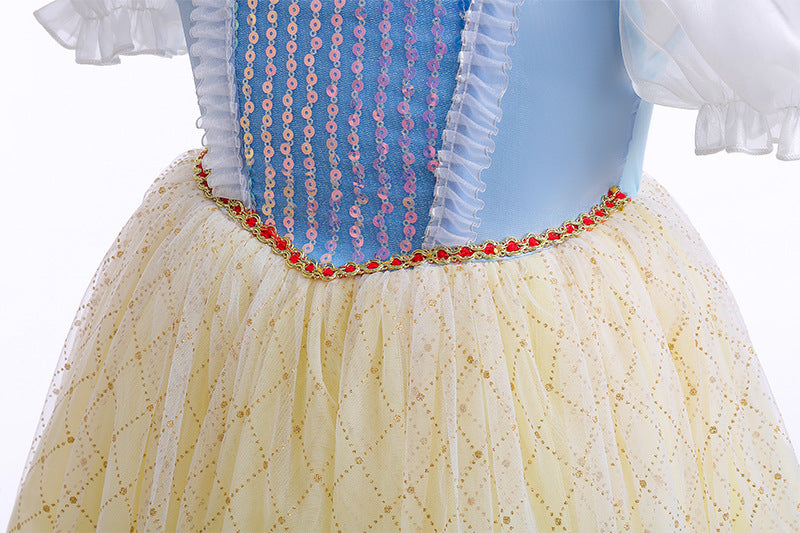 Vestido Infantil Princesa Branca De Neve