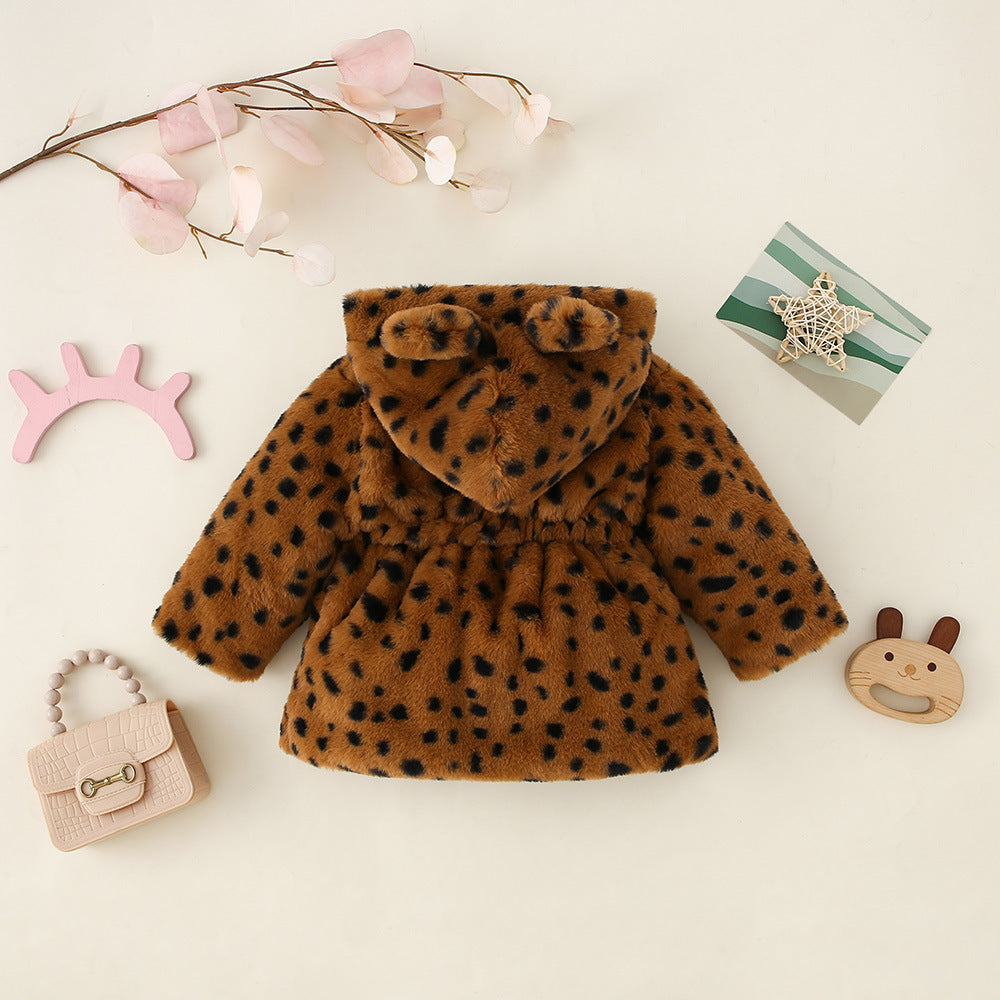 Casaco Infantil Feminino Corações Leopardo