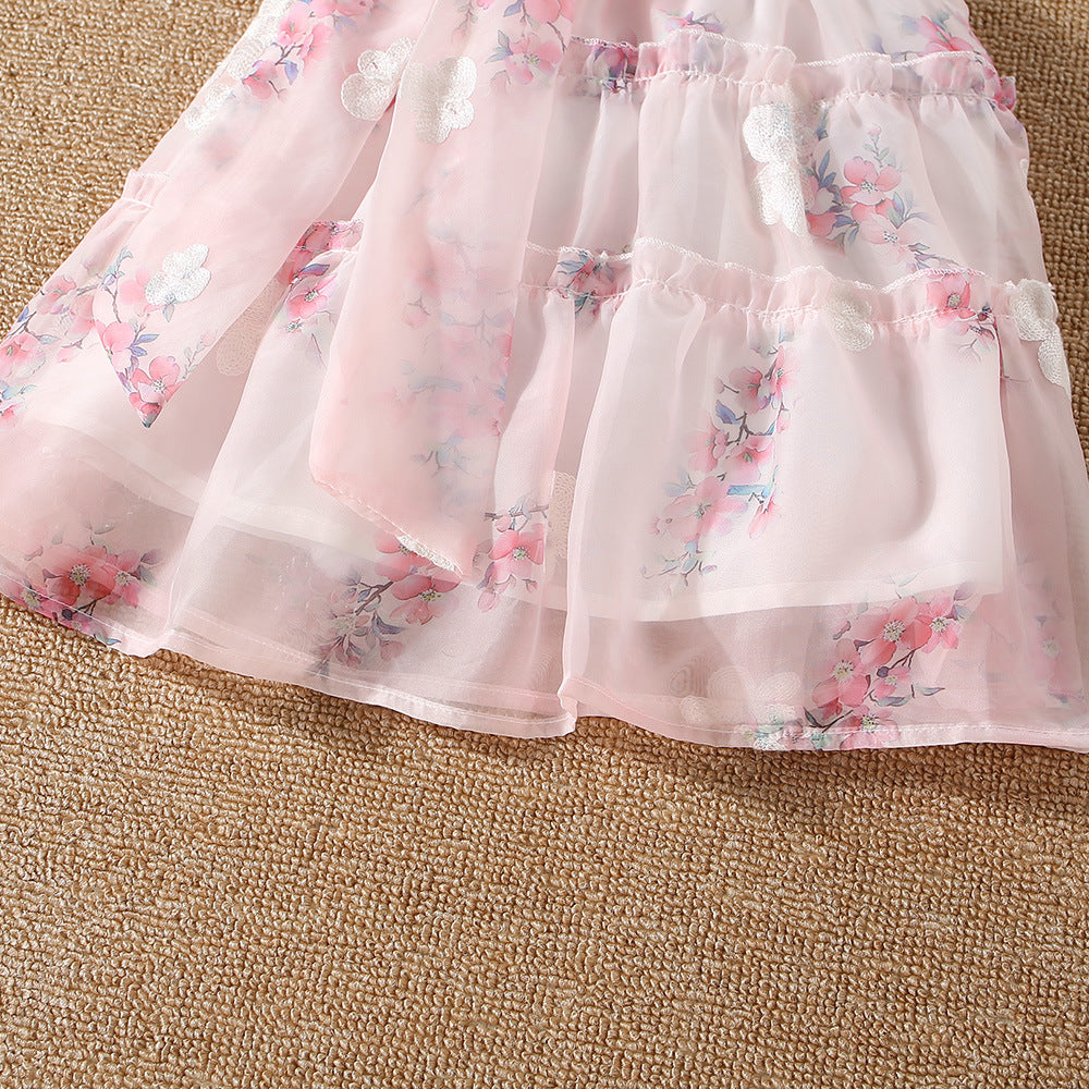 Vestido Infantil Floral Lacinho