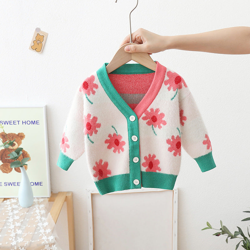 Cardigan Infantil Feminino Florzinhas