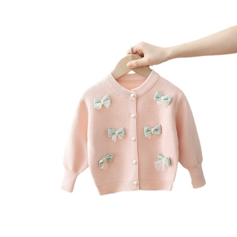 Cardigan Infantil Feminino Lacinhos