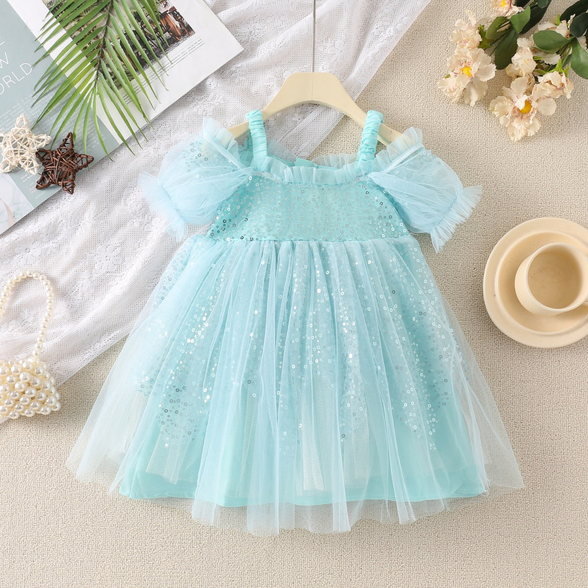 Vestido Infantil Tule Brilhante