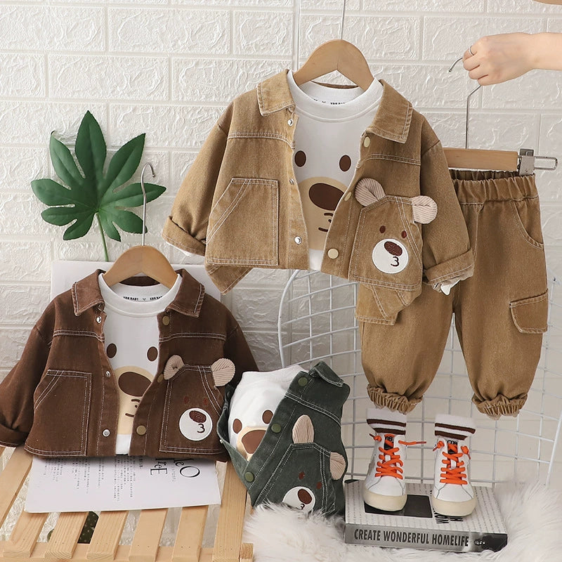Conjunto Infantil Masculino 3 Peças Ursinho