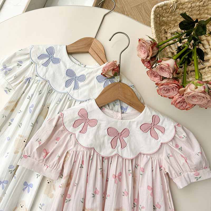 Vestido Infantil Floral Lacinhos