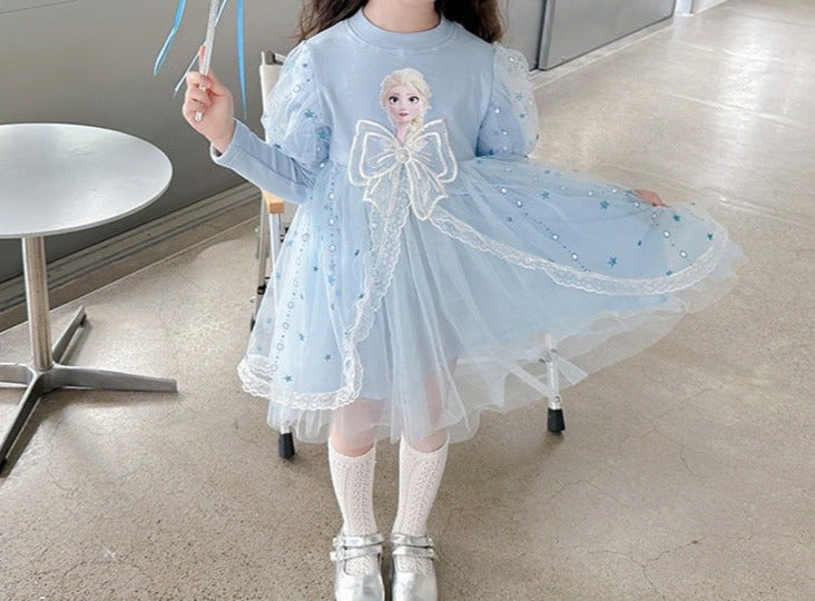 Vestido Infantil Frozen Lacinho