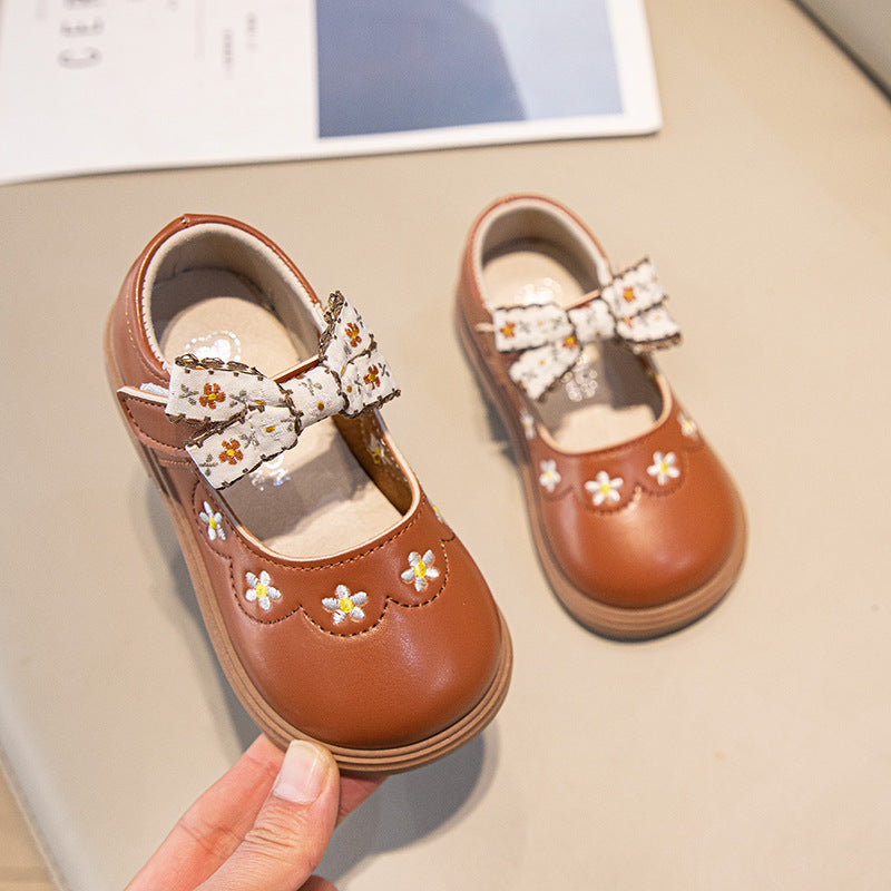 Sapato Infantil Feminino Laço Florzinhas