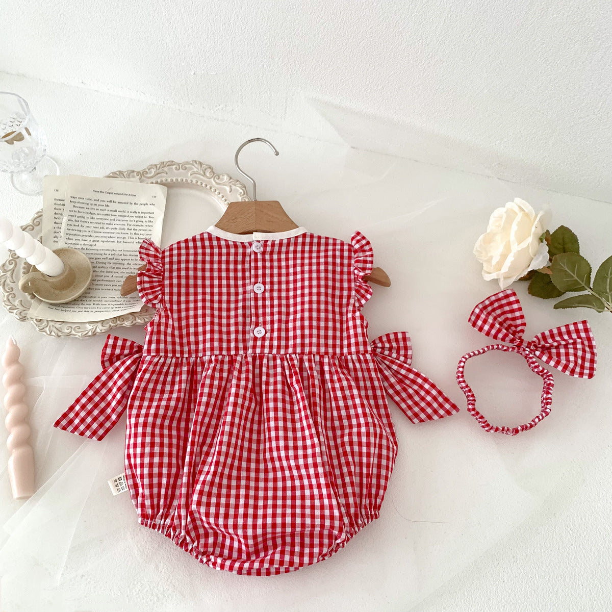 Body Infantil Feminino Xadrez Moranguinhos