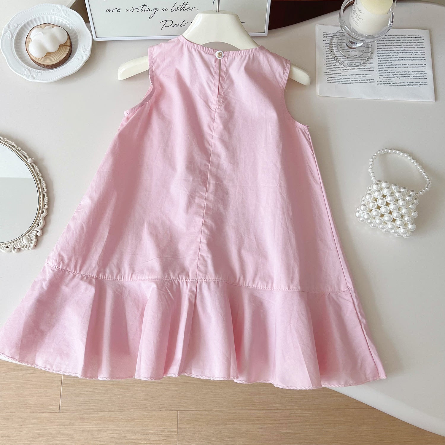 Vestido Infantil Rosa Flor