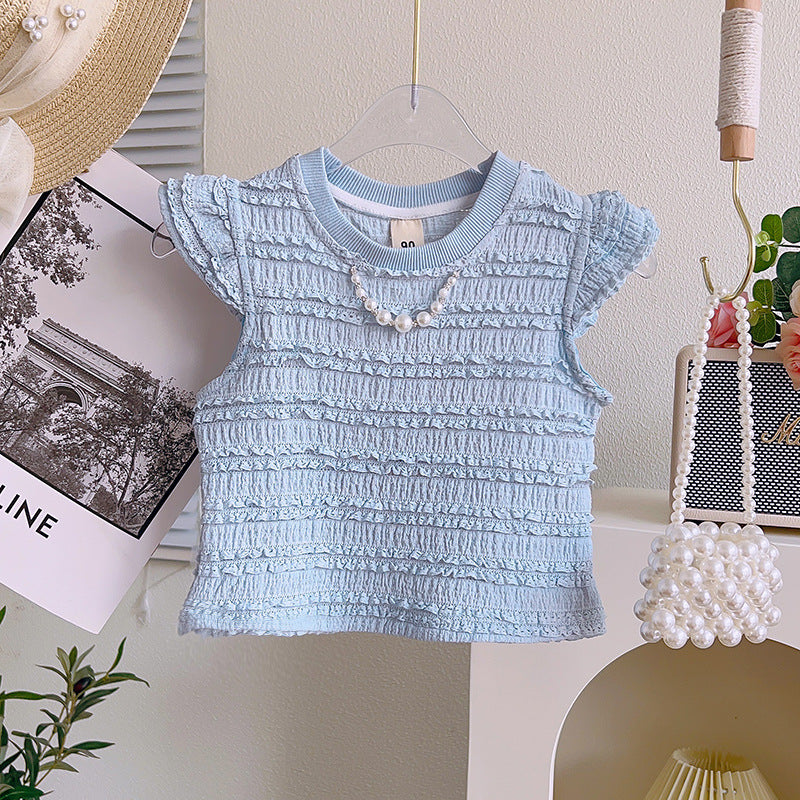 Conjunto Infantil Feminino Azul e Tule