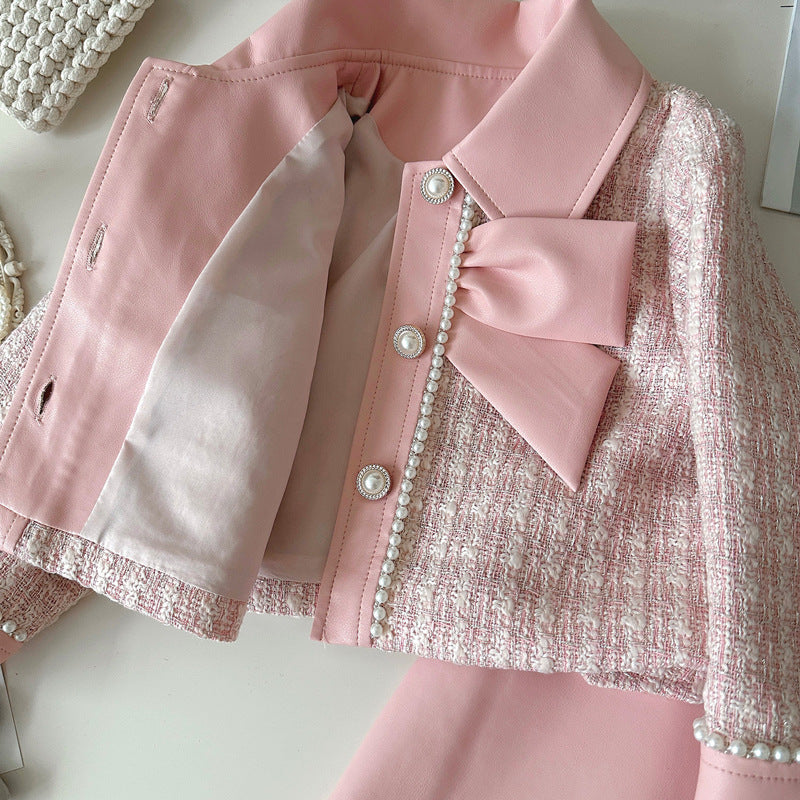 Conjunto Infantil Feminino Rosa Pérolas