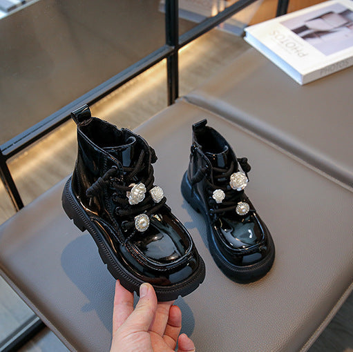 Bota Infantil Feminina Broche Rosas