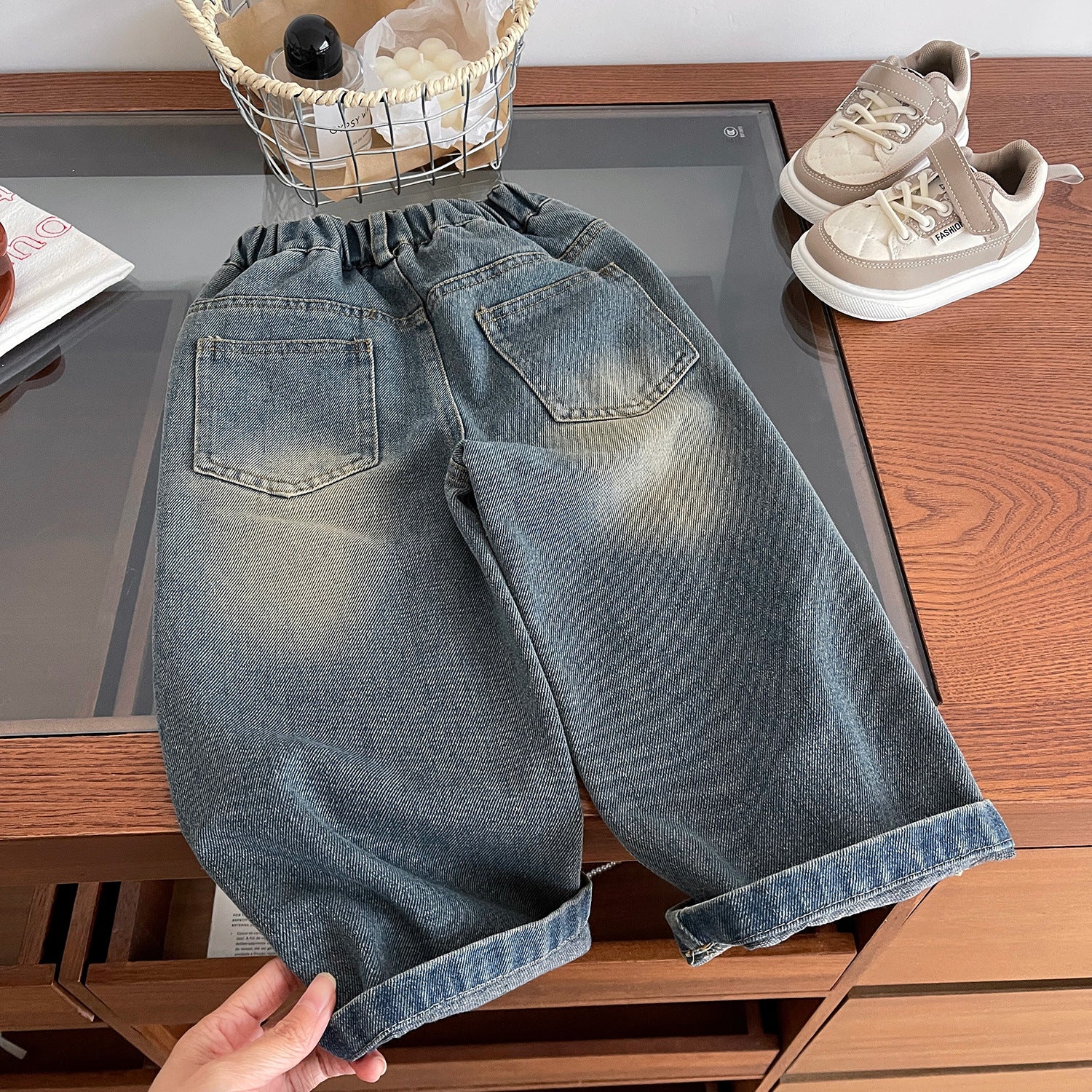 Calça Infantil Jeans Corações