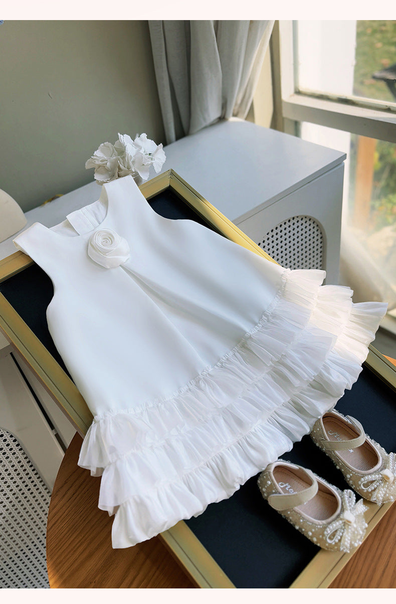 Vestido Infantil  Florzinha com Barra Tule