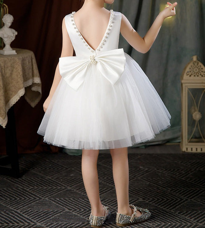 Vestido Infantil De Festa Pérolas