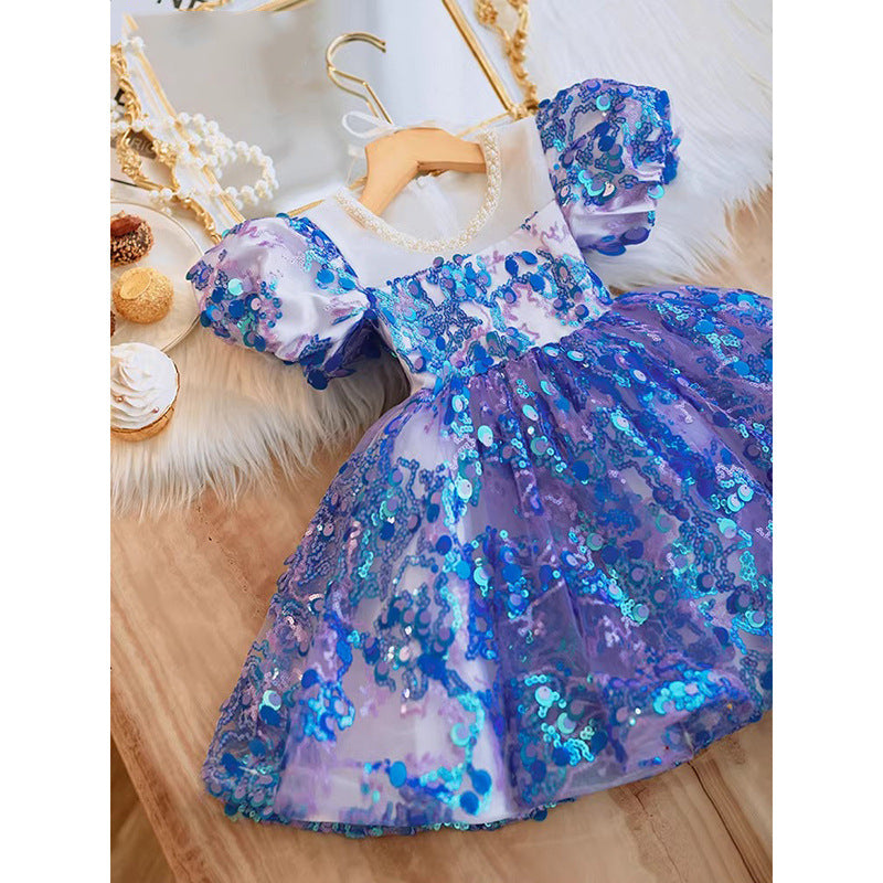 Vestido De Festa Infantil Lantejoulas