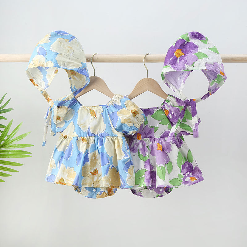 Body Infantil Floral+ Chapéu