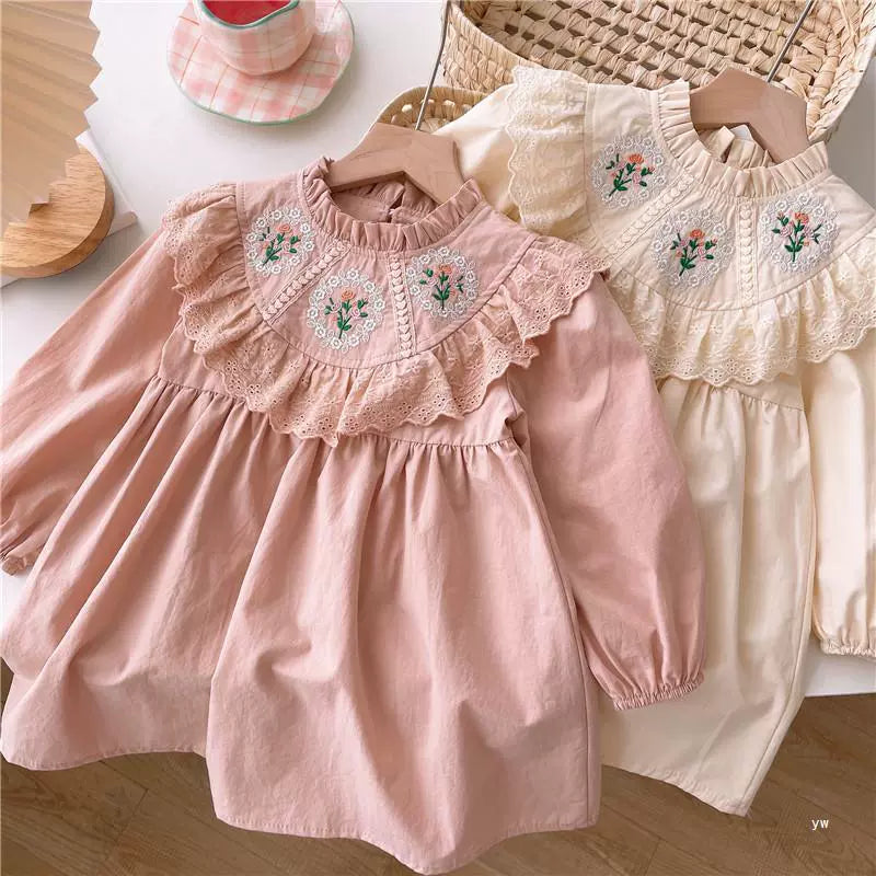 Vestido Infantil Bordado Florzinhas