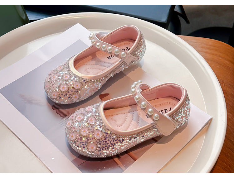 Sapato Infantil Feminino Florzinhas Brilhantes