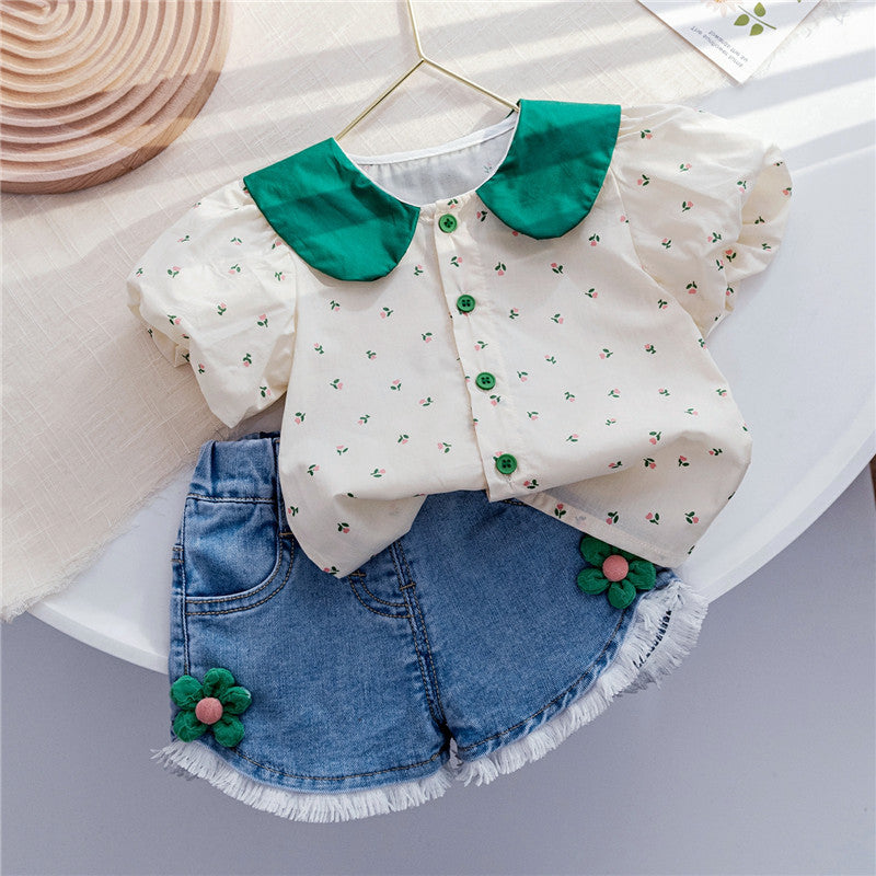 Conjunto Infantil Feminino Verão Florzinhas