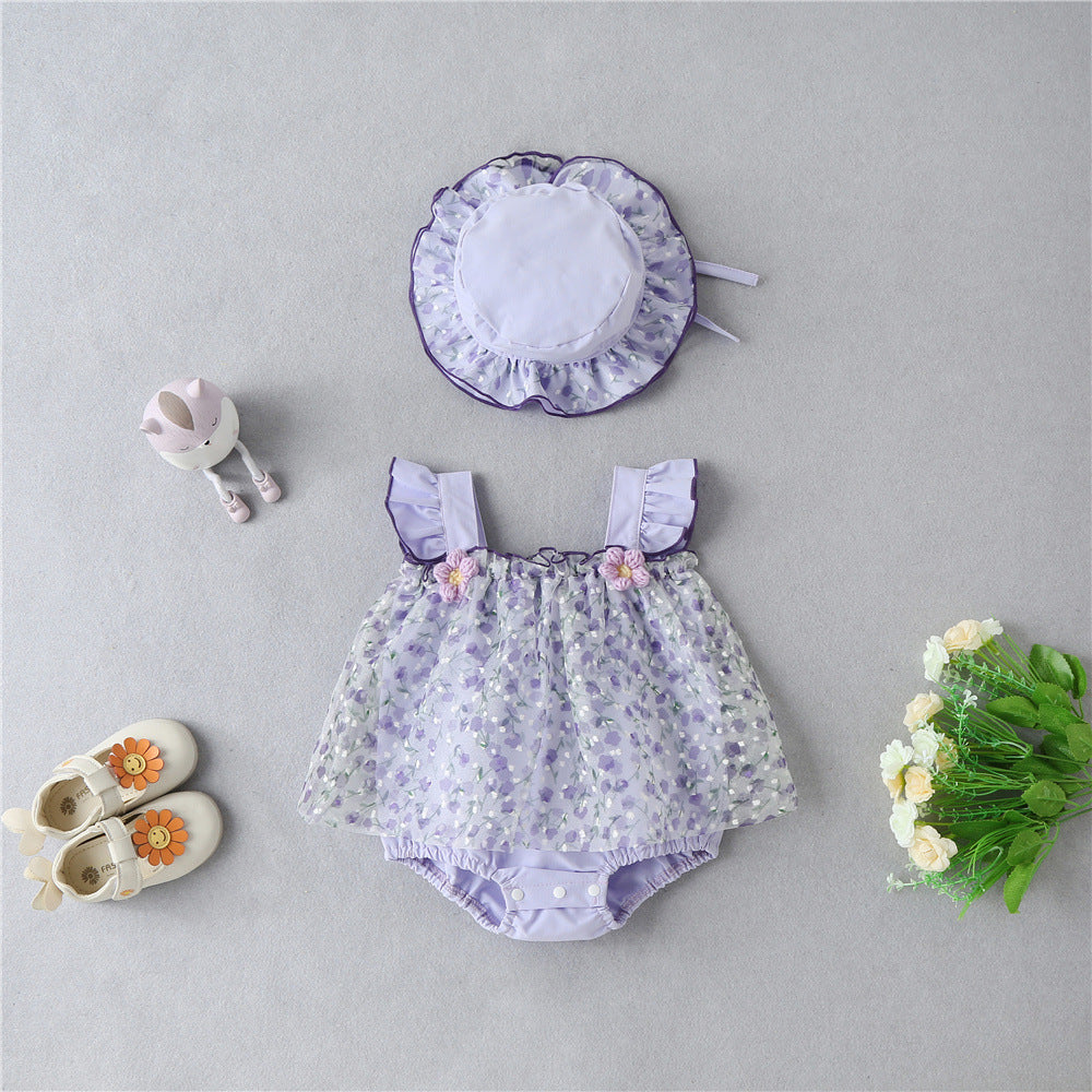 Body Infantil Feminino Verão Florzinhas