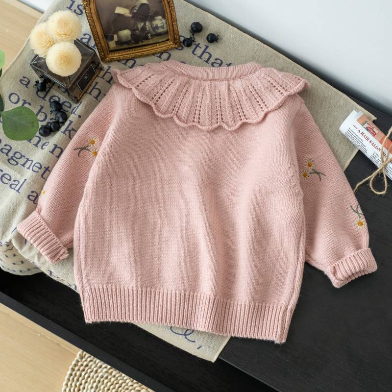 Cardigan Infantil Gola e Florzinhas