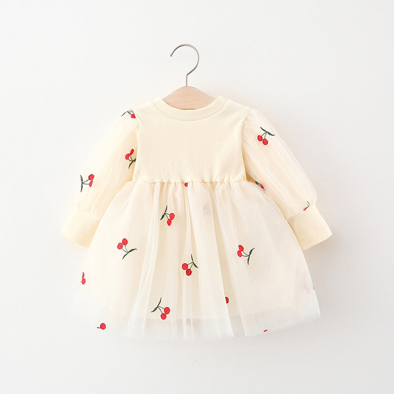 Vestido Infantil Cerejinhas Tule