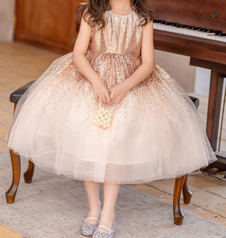 Vestido Infantil Princesa Brilhante Lacinho