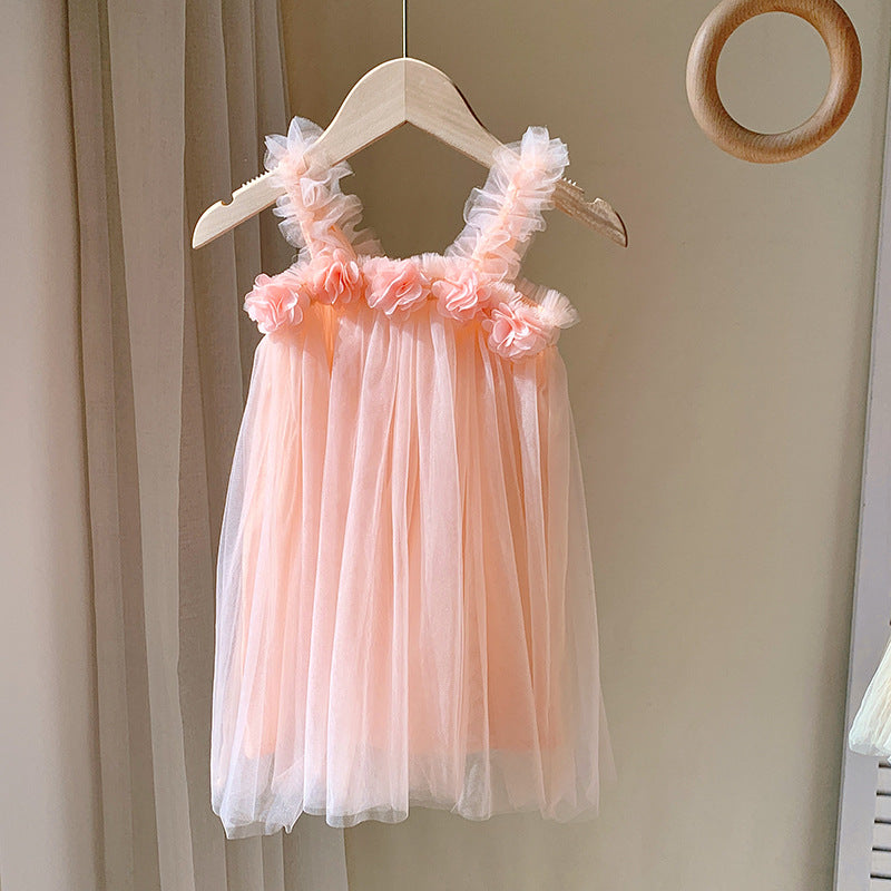 Vestido  Infantil Tule Florzinhas