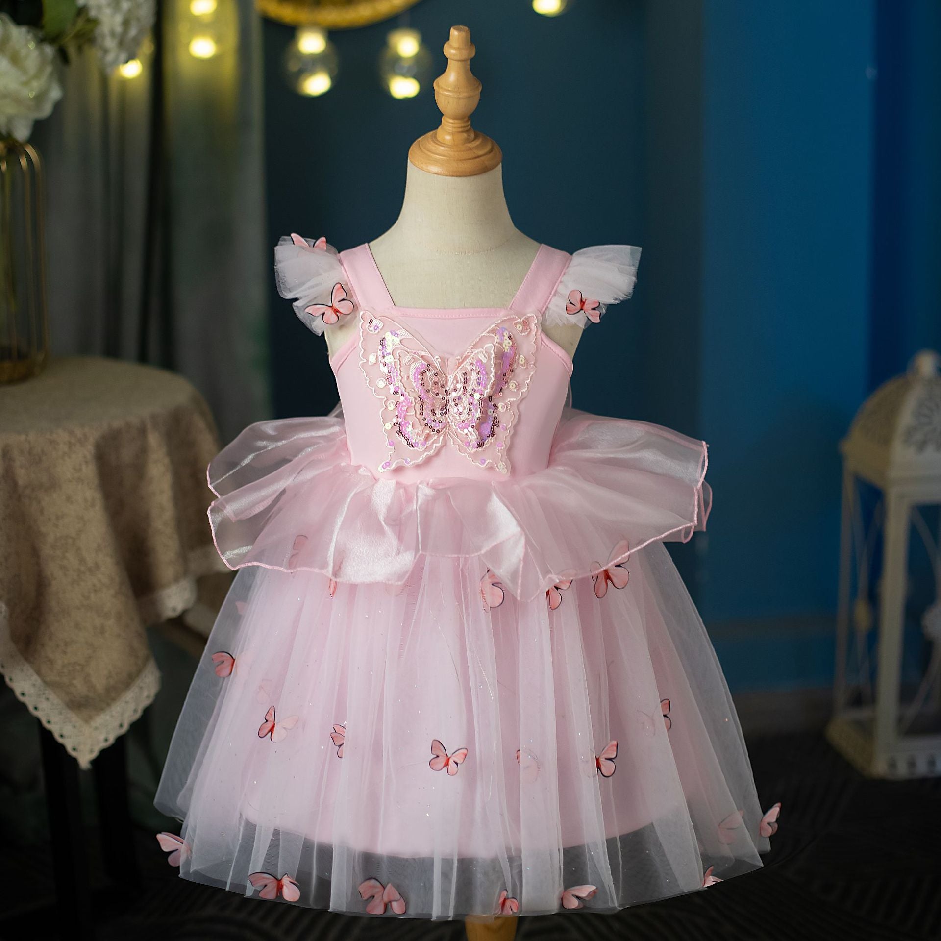 Vestido Infantil Borboletinhas Brilhante