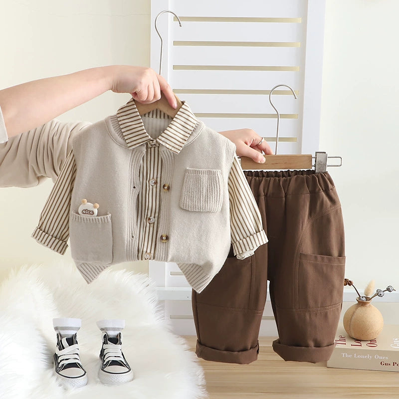 Conjunto Infantil Masculino Lístras Ursinho