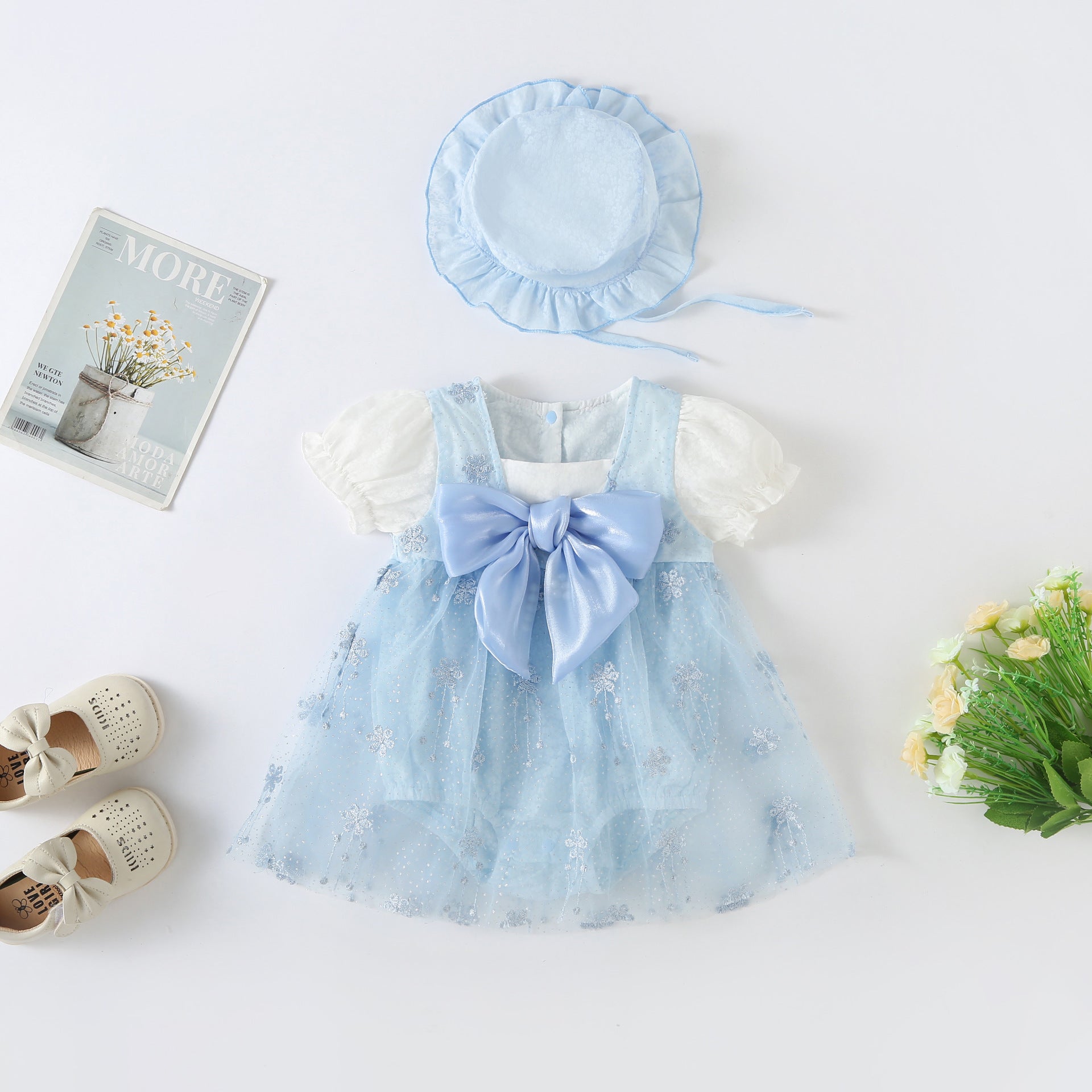 Vestido Infantil Brilhante Lacinho