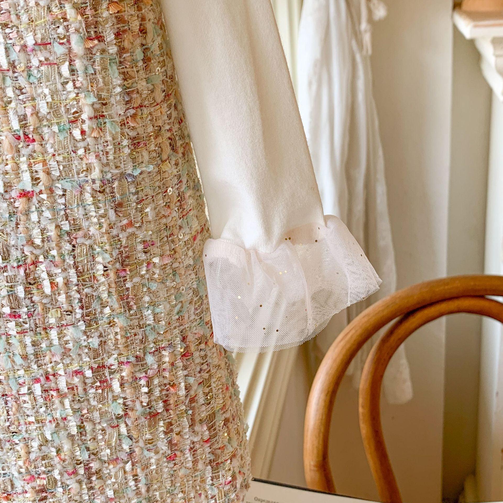 Vestido Infantil Tweed + Camisa