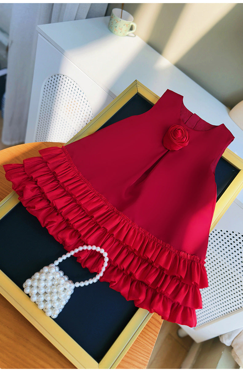Vestido Infantil  Florzinha com Barra Tule