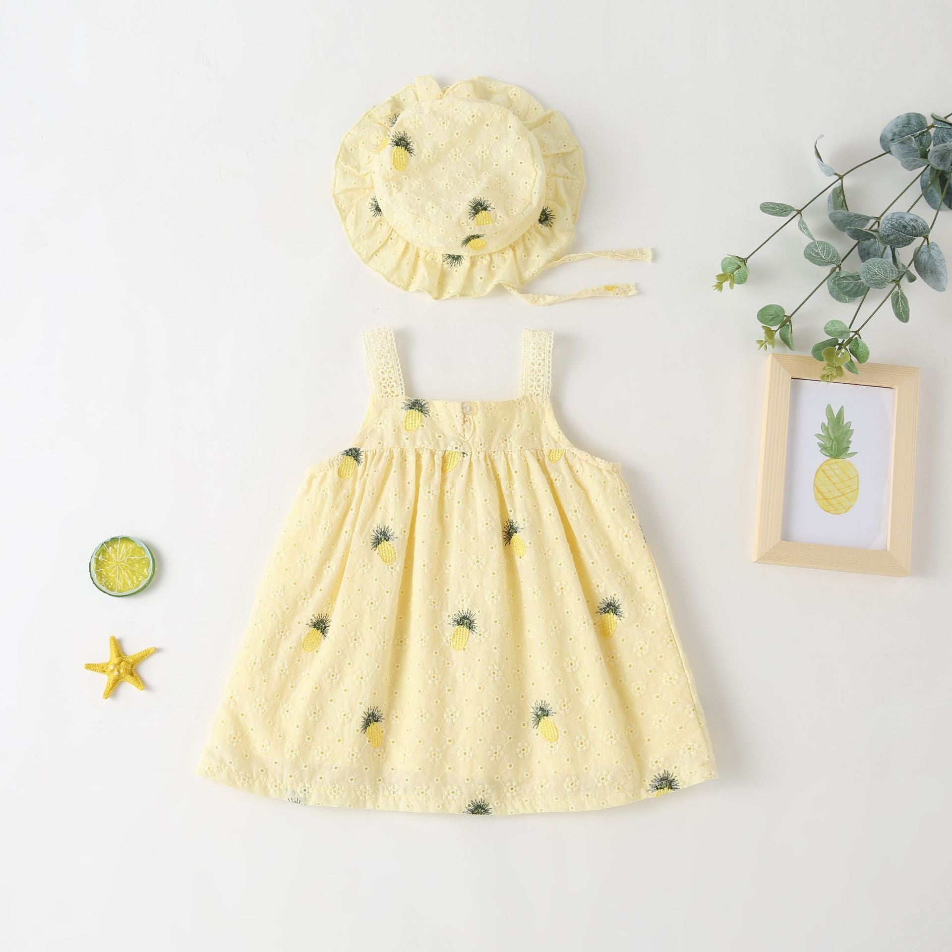 Vestido Infantil Verão Abacaxi