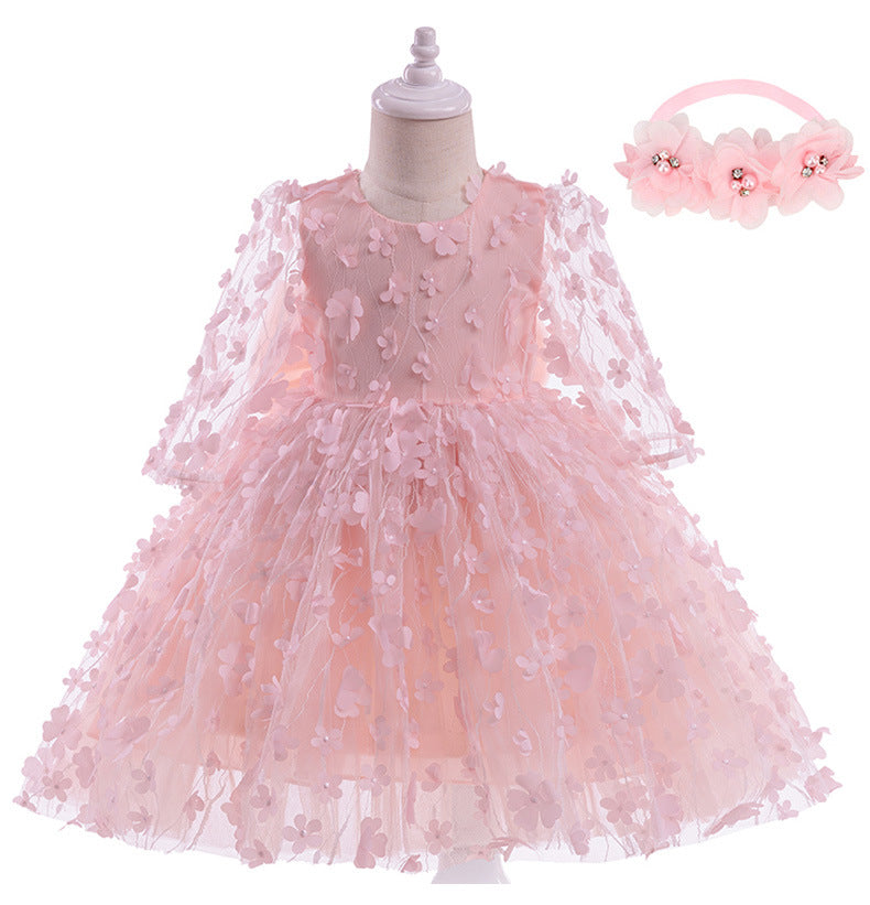 Vestido Infantil Tule Florzinhas