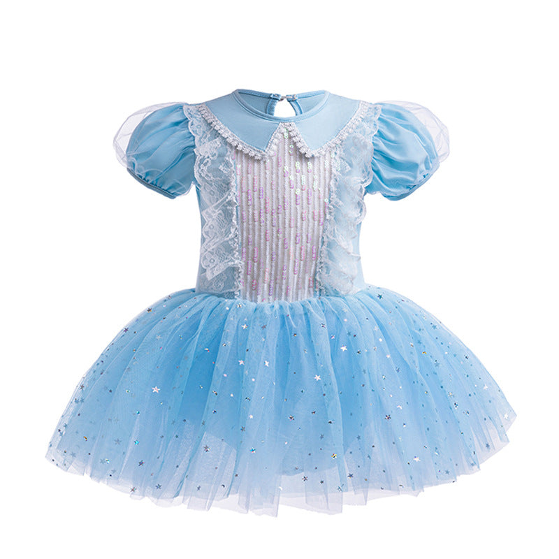 Vestido Infantil Princesa Tule Estrelinhas