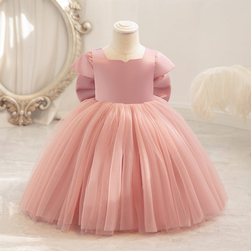 Vestido Infantil De Festa Tule e Laço