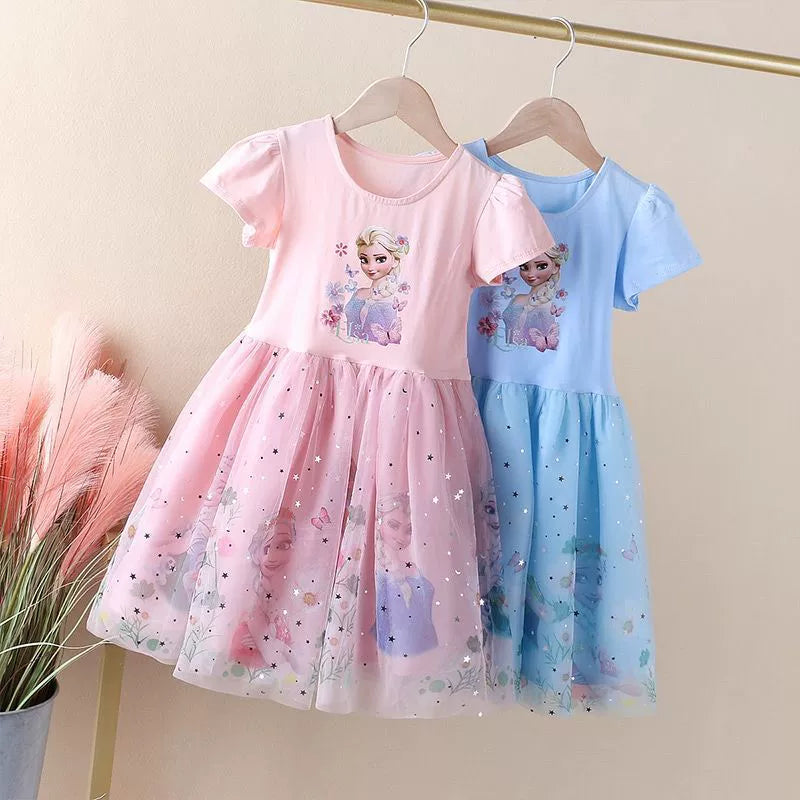 Vestido Infantil Frozen com Tule
