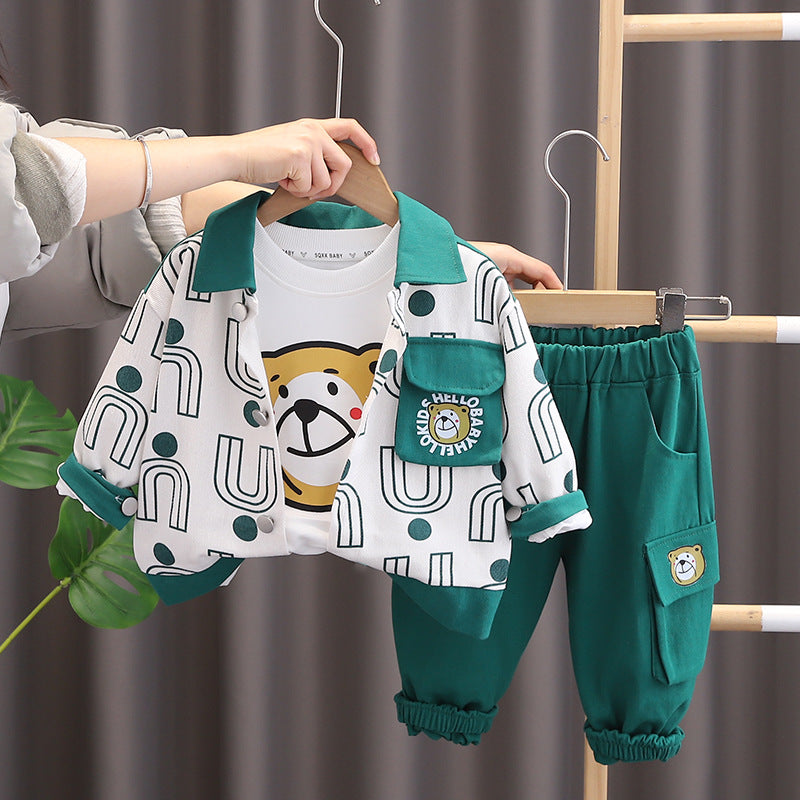 Conjunto Infantil Masculino 3 Peças Ursinho