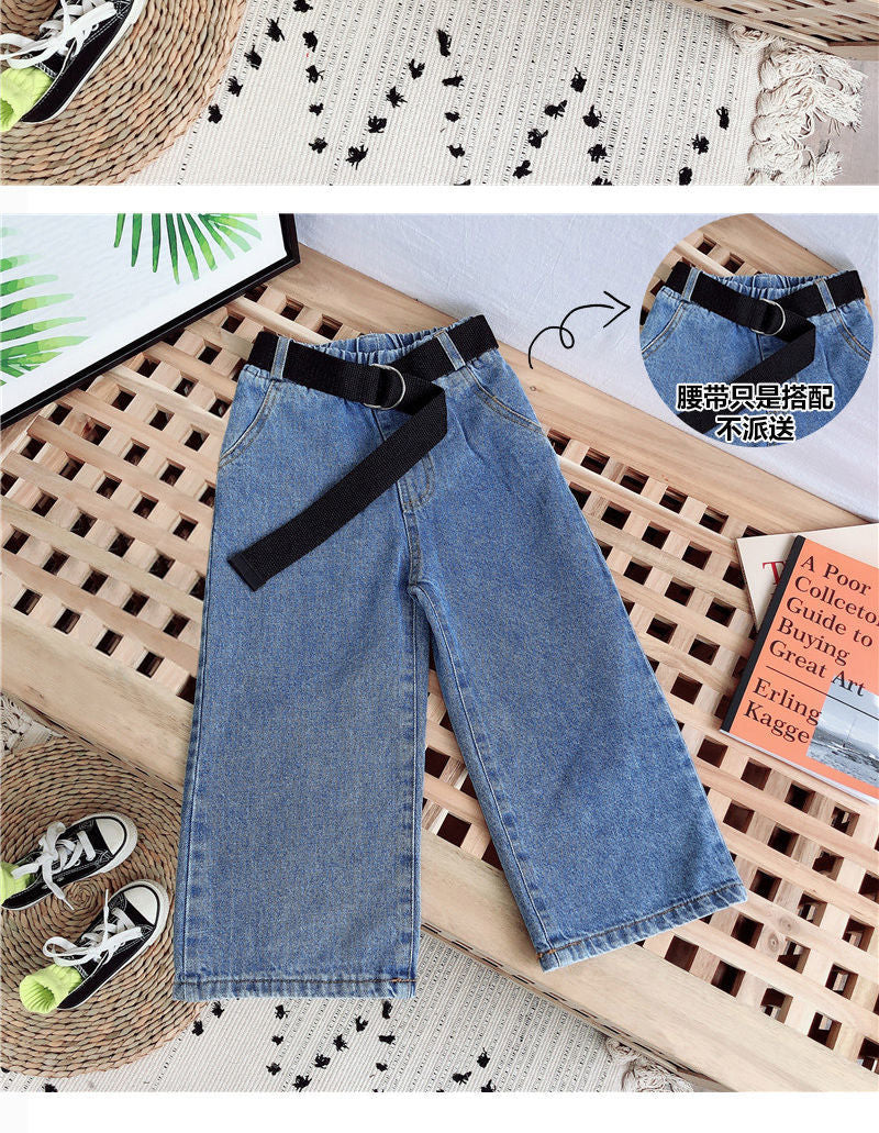 Calça Jeans Infantil Feminina Wide leg