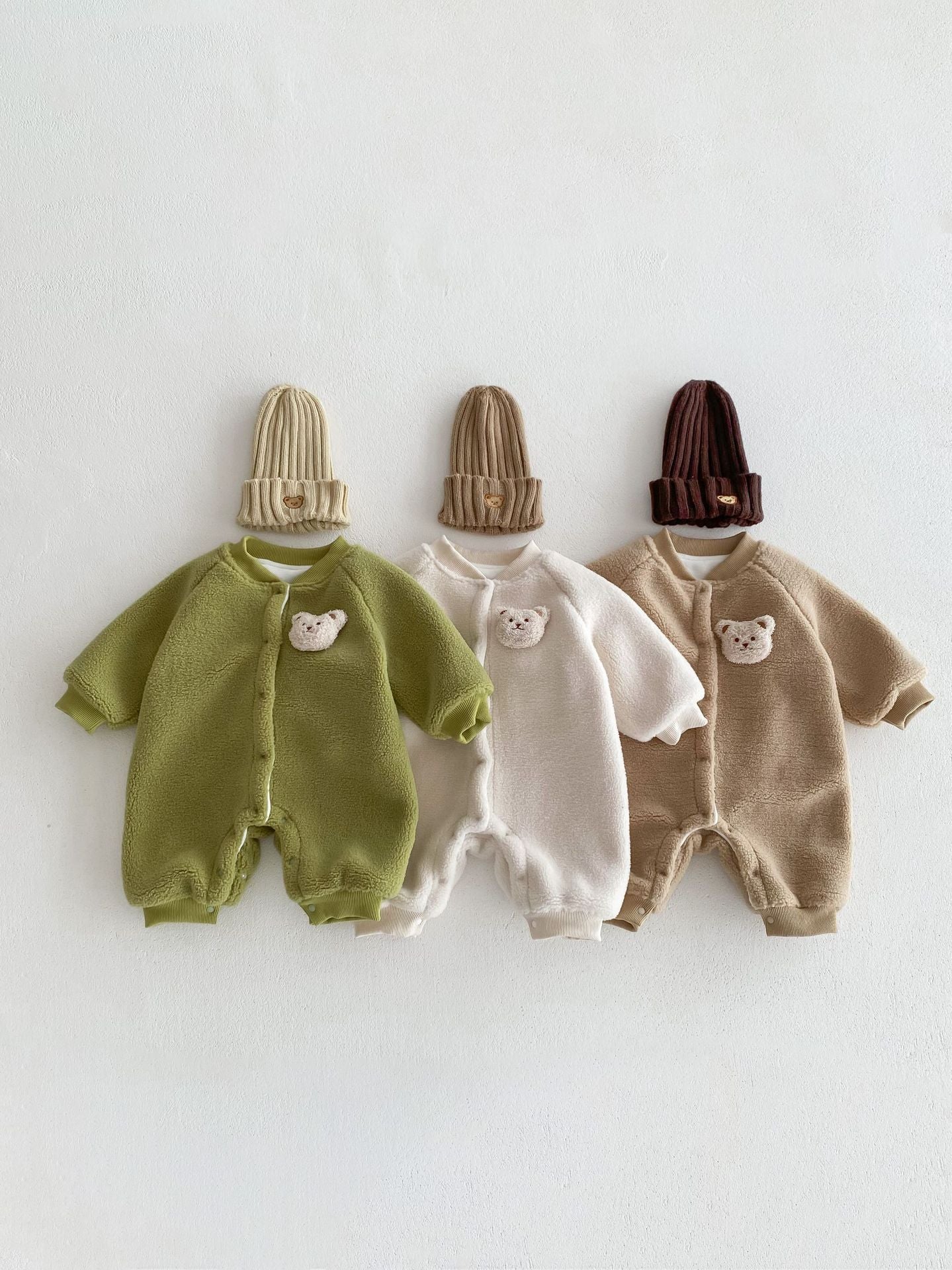 Macacão Infantil Pelúcia Botões Ursinho