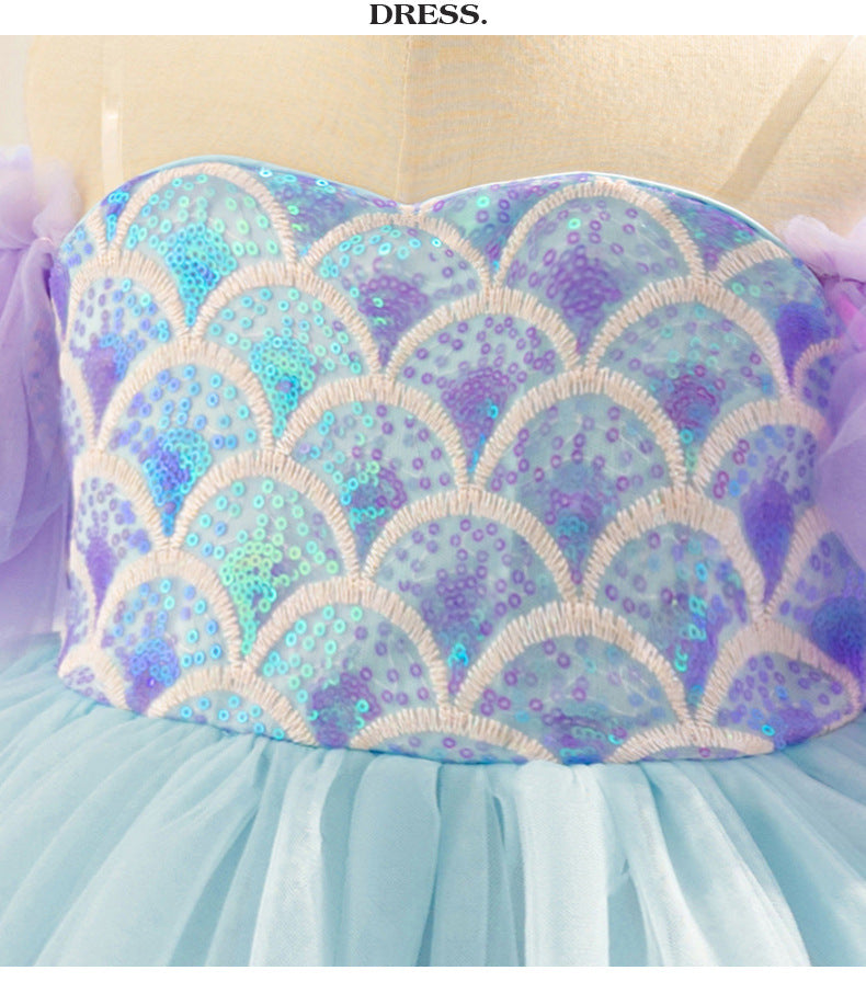 Vestido Infantil Tule Sereias