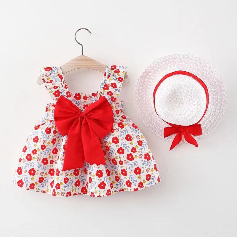 Vestido Infantil Laço + Chapéu