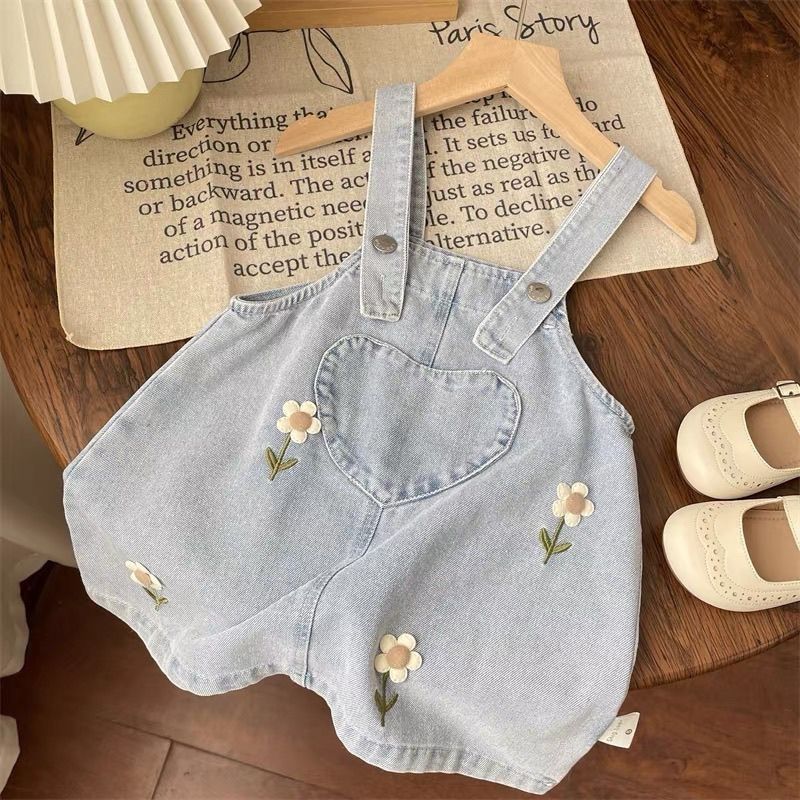 Conjunto Infantil Feminino Jeans Florzinhas