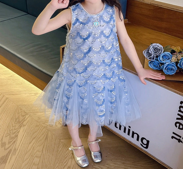 Vestido Infantil Sereia Brilhante