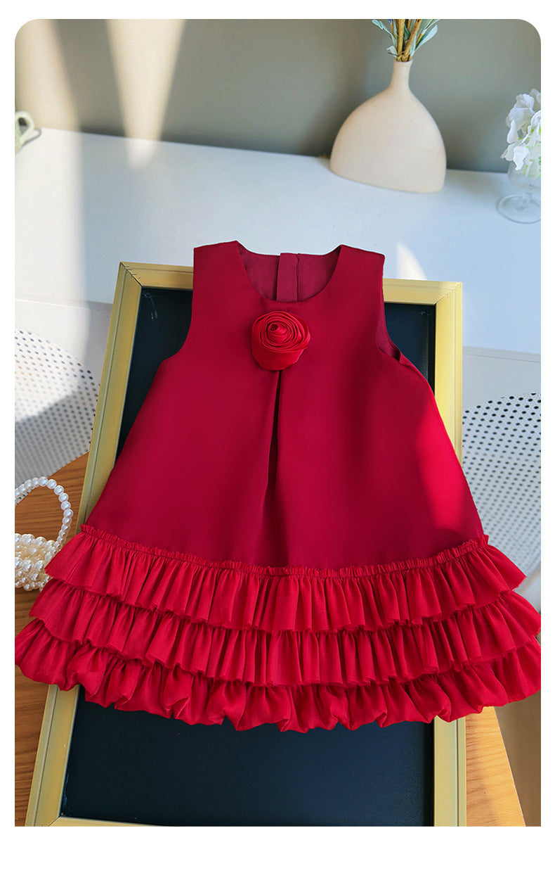 Vestido Infantil  Florzinha com Barra Tule